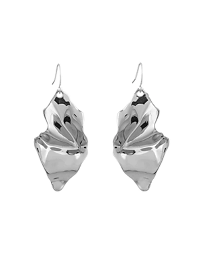 Shop Alexis Bittar Crumpled Drop Earrings In Silver