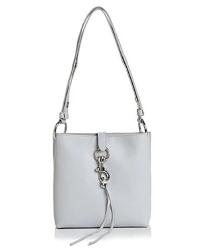 Shop Rebecca Minkoff Megan Small Feed Bag In Ice Gray/silver