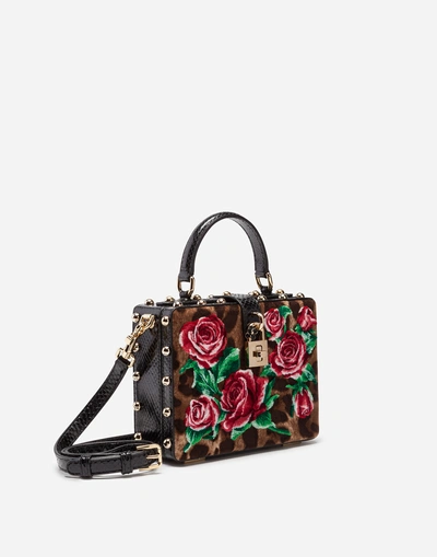 Shop Dolce & Gabbana Velvet Stitch Dolce Box Bag In Leopard Print