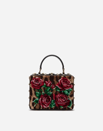 Shop Dolce & Gabbana Velvet Stitch Dolce Box Bag In Leopard Print