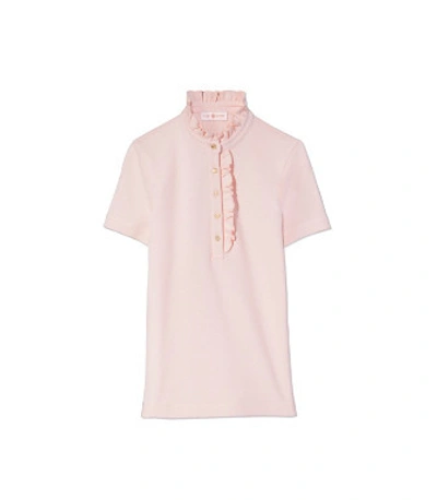 Shop Tory Burch Deneuve Polo In Ballet Pink