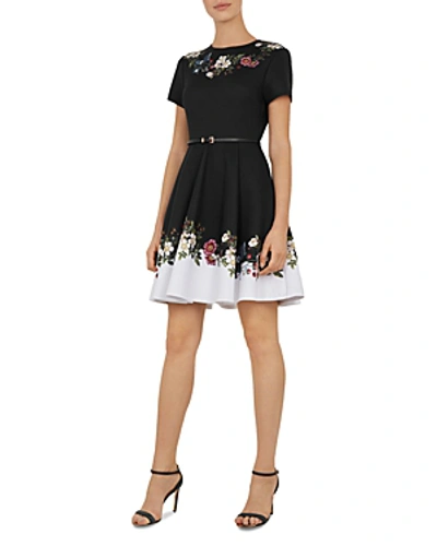 Shop Ted Baker Chestna Oracle Skater Dress In Black