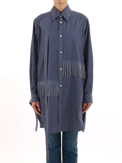 Shop Loewe Blue Striped Shirt