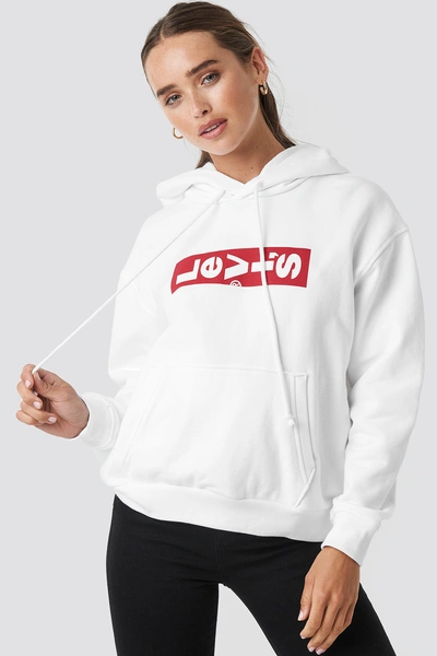 Shop Levi's Graphic Unbasic Hoodie White In Neutral