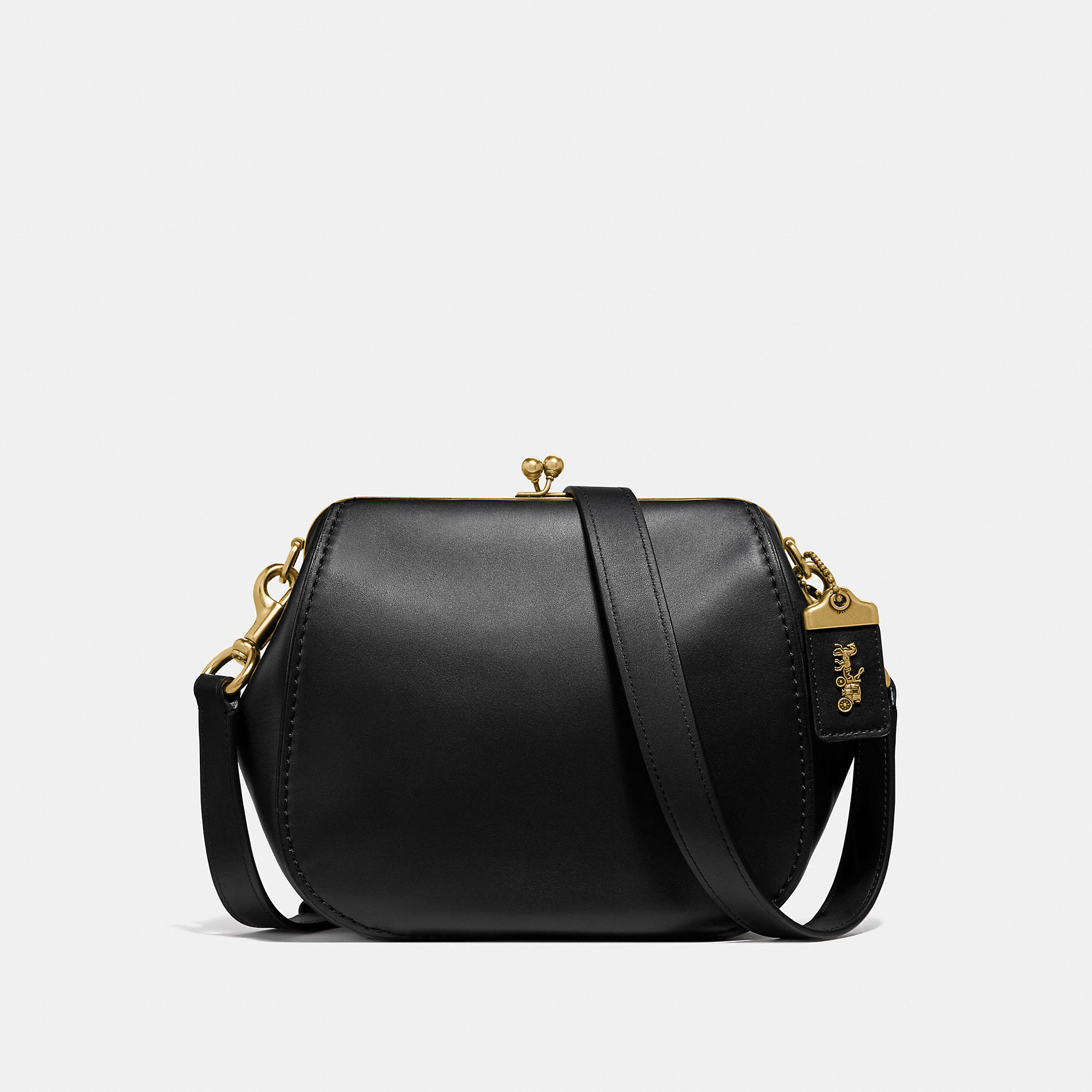 coach black saddle bag
