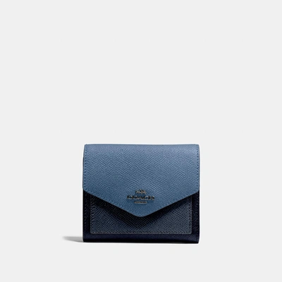 Shop Coach Small Wallet In Colorblock In Slate Multi/gunmetal