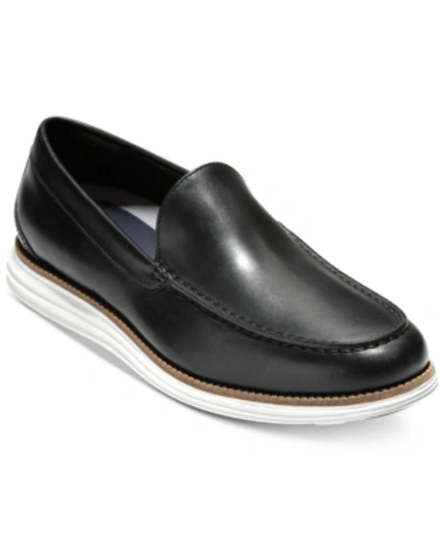 Shop Cole Haan Men's Original Grand Venetian Loafers Men's Shoes In Black/optic White