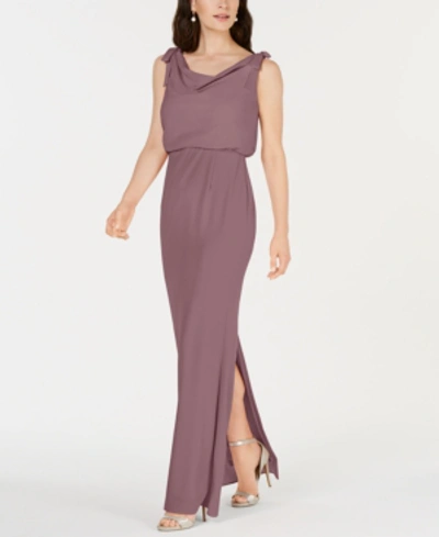 Shop Adrianna Papell Blouson Cowlneck Gown In Rose
