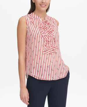 tommy hilfiger tie neck blouse