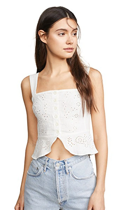 Shop Free People I Want You Babe Tank Top In White Sands