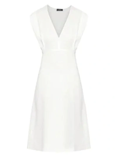Shop Theory Deep V-neck Dress In White