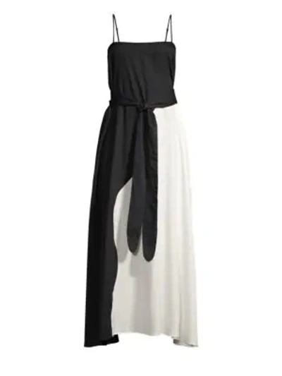 Shop Mara Hoffman Philomena Organic Cotton Maxi Dress In Black Cream