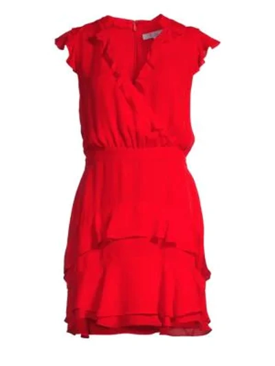 Shop Parker Tangia Silk Ruffle Dress In Flare