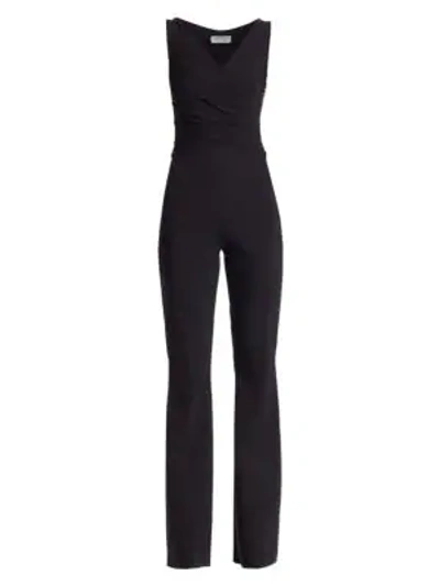 Shop Chiara Boni La Petite Robe Pierpaoletta V-neck Jersey Jumpsuit In Black
