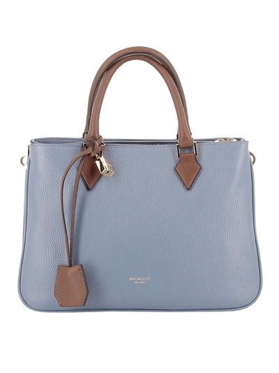 Shop Avenue 67 Avio Leather Handbag In Blue