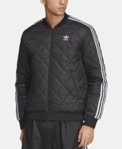 Adidas Originals Adidas Men's Originals Adicolor Sst Quilted Bomber Jacket  In Black | ModeSens