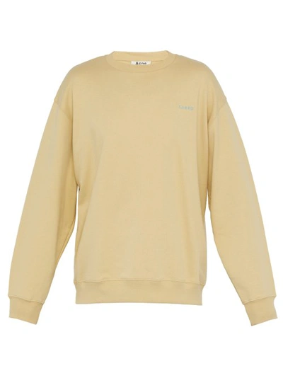 Acne Studios Tjikko-print Cotton-jersey Sweatshirt In Beige | ModeSens