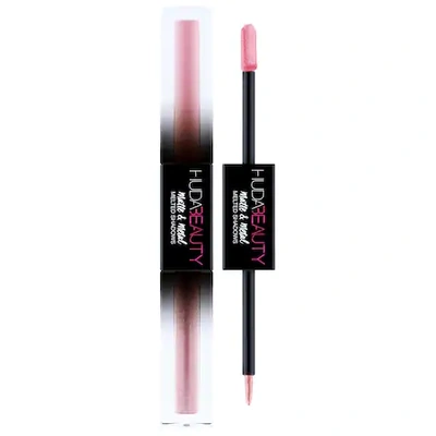 Shop Huda Beauty Matte & Metal Melted Double Ended Liquid Eyeshadows Wednesday (baby Pink Matte), Fro-yo (silver Baby