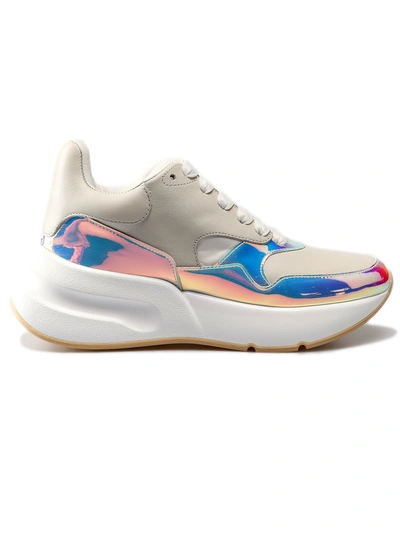 Shop Alexander Mcqueen Oversized Runner Sneakers In Cream/pink/white