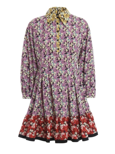 Shop Valentino Floral Print Dress In Multicolour