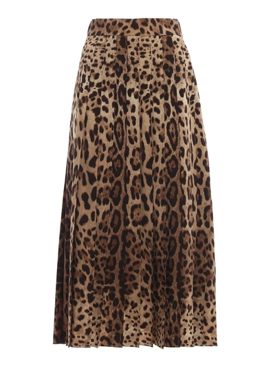 Shop Dolce & Gabbana Leopard Maxi Skirt In M Leo New