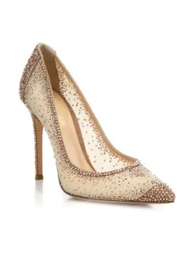 Shop Gianvito Rossi Crystal-embellished Pumps In Praline