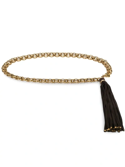 Shop Gucci Tassel Embellished Chain Belt - Gold