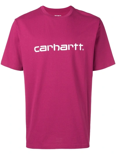 Shop Carhartt Logo Print T-shirt - Pink