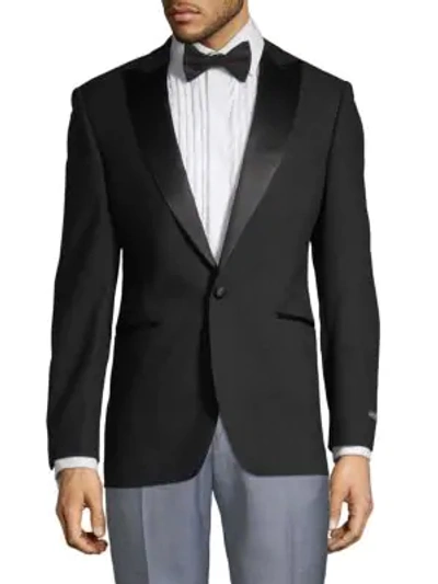 Shop Saks Fifth Avenue Satin Lapel Tuxedo Jacket In Black