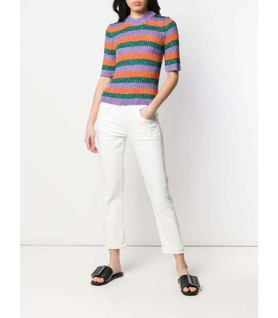 Shop Ganni Adler Stripe Knit Top In Multi