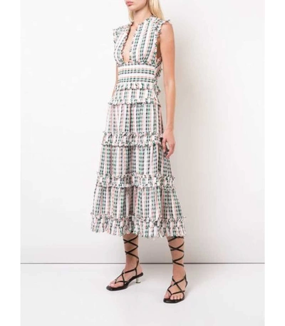 Shop Proenza Schouler Cutout Midi Dress In White Multi