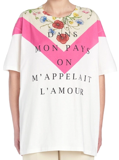 Shop Gucci 'flora Fluo' T-shirt In White