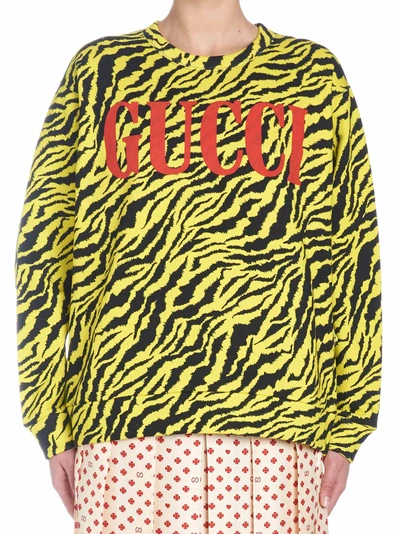Shop Gucci Tiger Instinct Sweatshirt In Multicolor