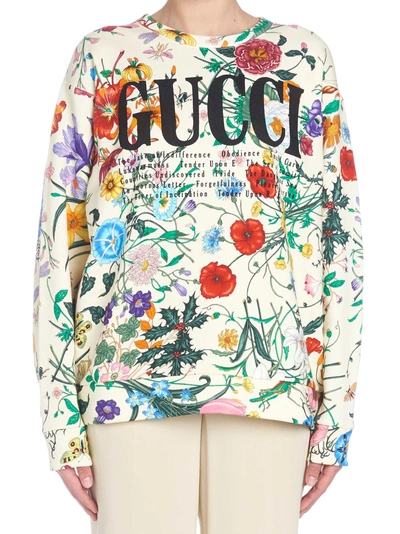 Shop Gucci 'flora' Sweatshirt In Multicolor
