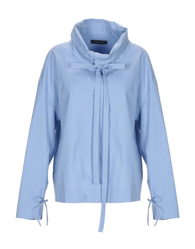 Shop Cedric Charlier Blouse In Sky Blue