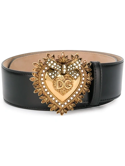 Shop Dolce & Gabbana Devotion Buckle Belt - Black