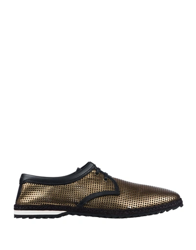 Shop Dolce & Gabbana Lace-up Shoes In Bronze