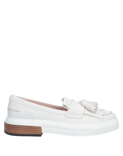 Shop Tod's Woman Loafers White Size 4.5 Calfskin