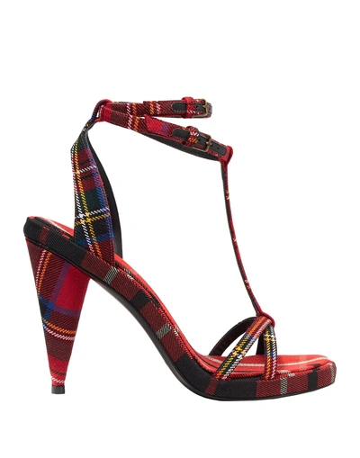 Shop Burberry Sandals In Red