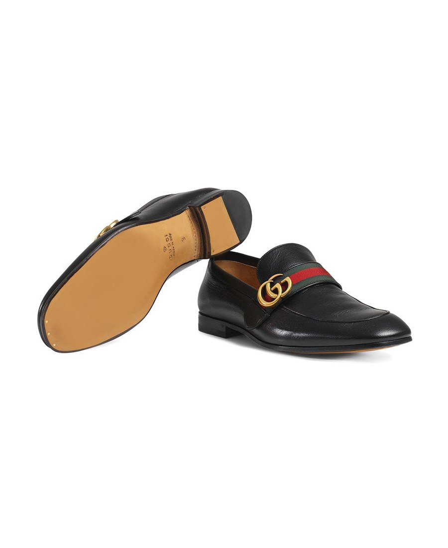 gucci donnie web leather loafer