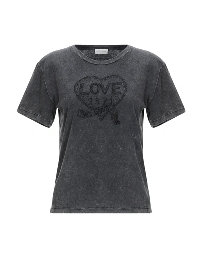 Shop Saint Laurent T-shirt In Steel Grey