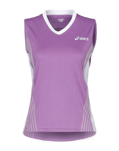 Shop Asics T-shirts In Lilac