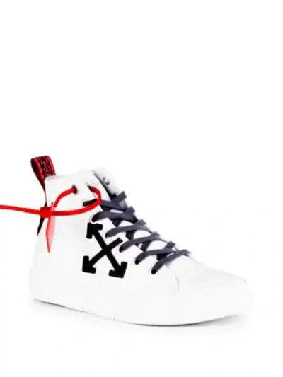 Shop Off-white Men's Mid-top Arrow Sneakers In Light White