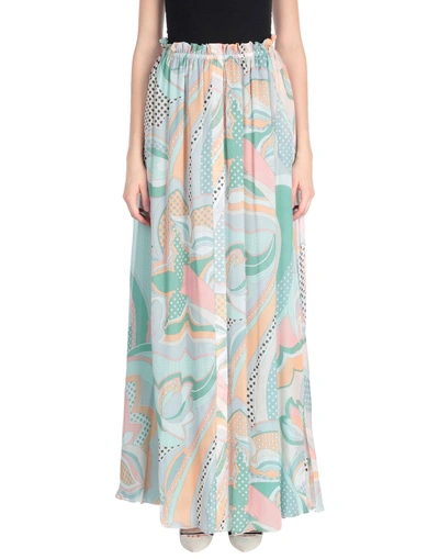 Shop Emilio Pucci Maxi Skirts In Light Green