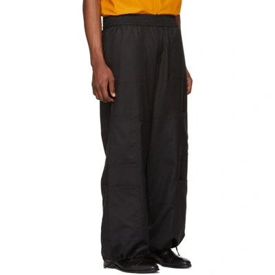 Shop Wales Bonner Black Pinstripe Yoga Trousers