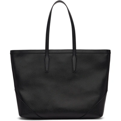 Shop Thom Browne Black Shopper Tote In 001 Black