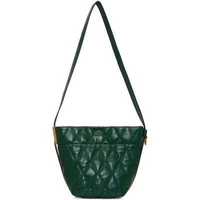 Shop Givenchy Green Quilted Mini Gv Bucket Bag