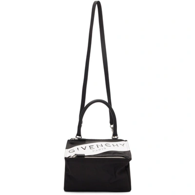 Shop Givenchy Black Small Band Logo Pandora Bag In 001 Black