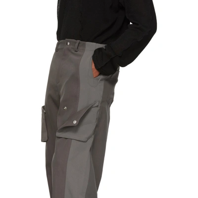 Shop Kiko Kostadinov Grey Franz Trousers In Steel Grey