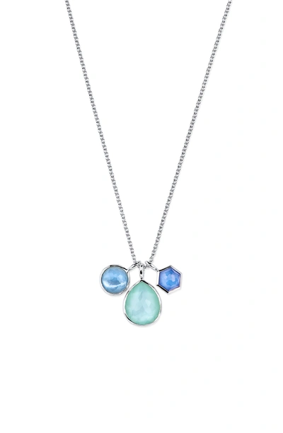 Shop Ippolita 'rock Candy - Wonderland' Semiprecious Stone Triple Pendant Necklace In Brazilian Blue